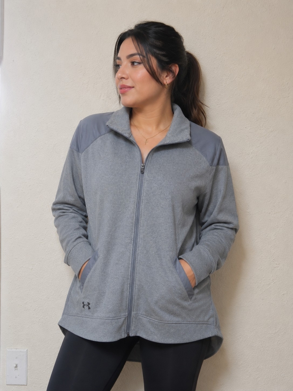 Under Armour Women's Gray Full-Zip Fleece Jacket